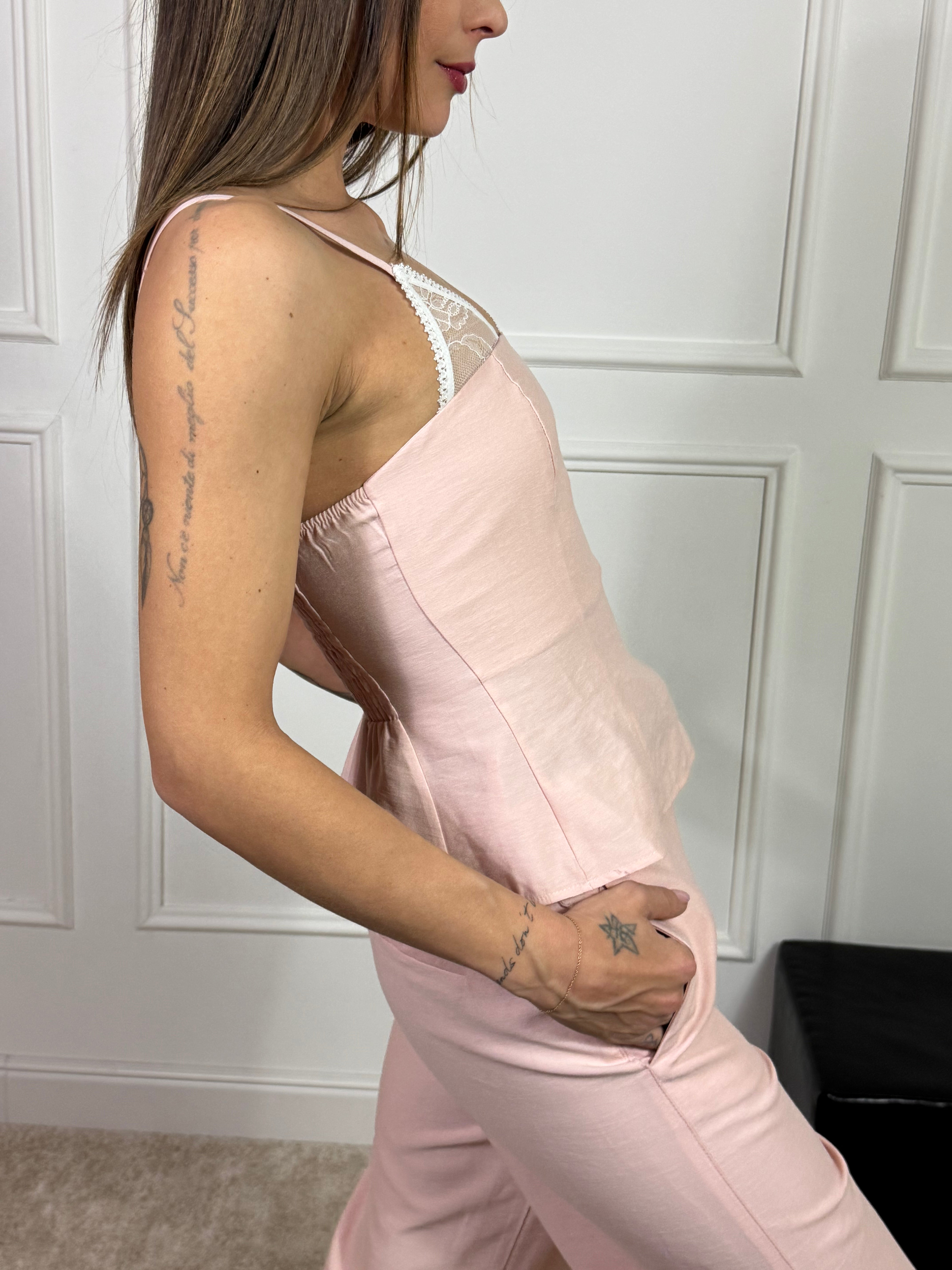 Top spallini Have One con inserti in pizzo