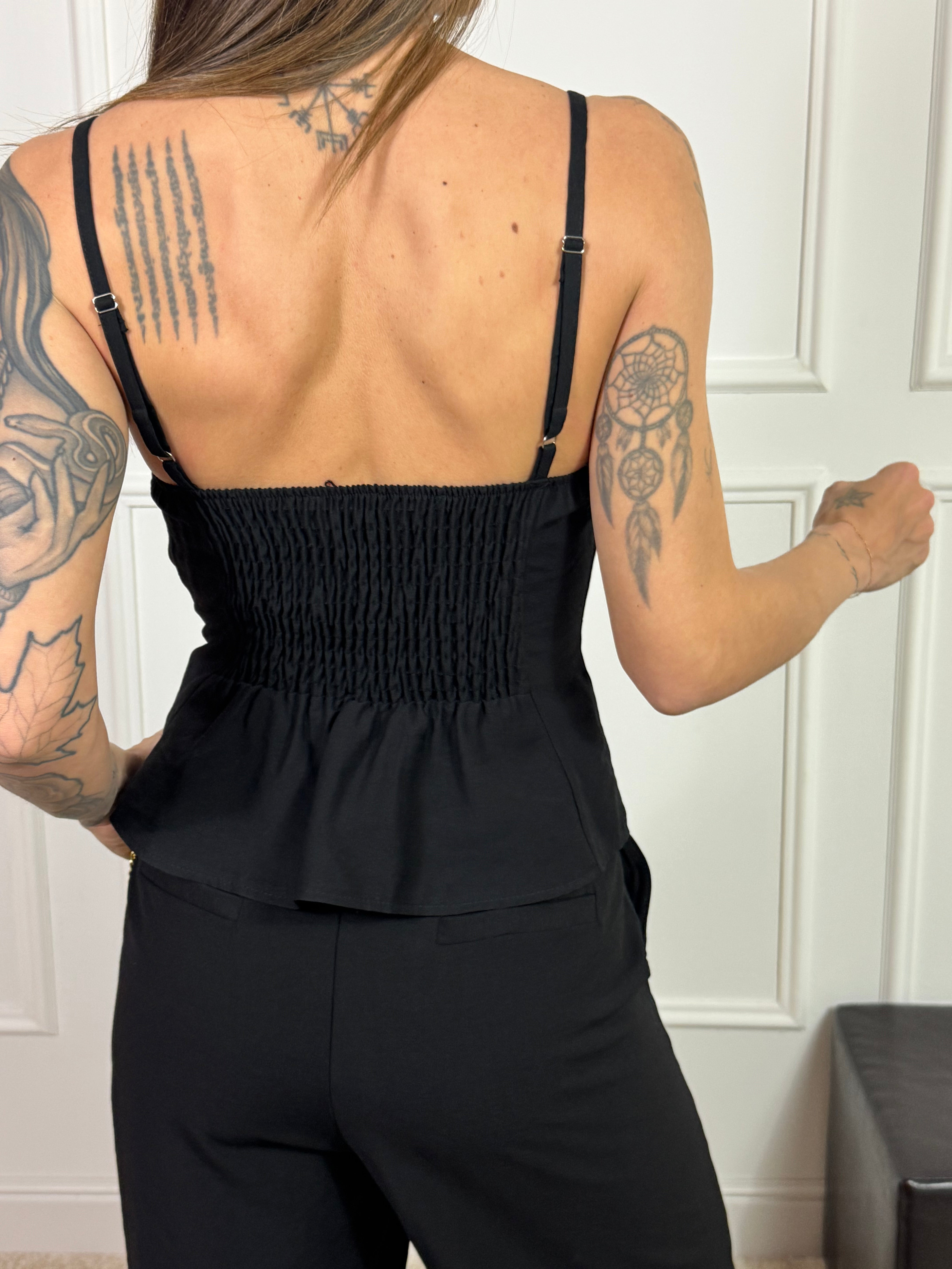 Top spallini Have One con inserti in pizzo