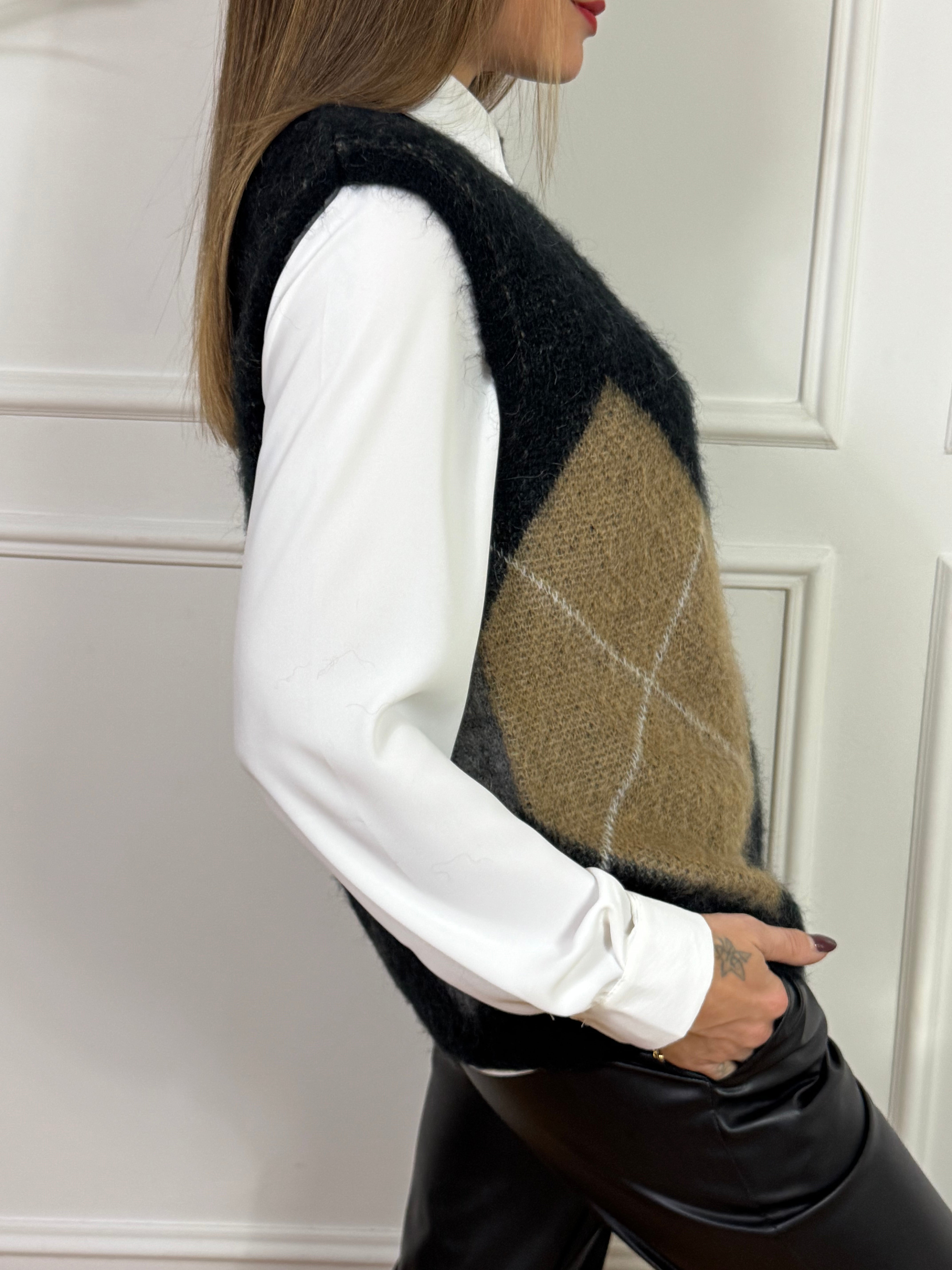 Gilet in maglia OVER Susy Mix ROMBI