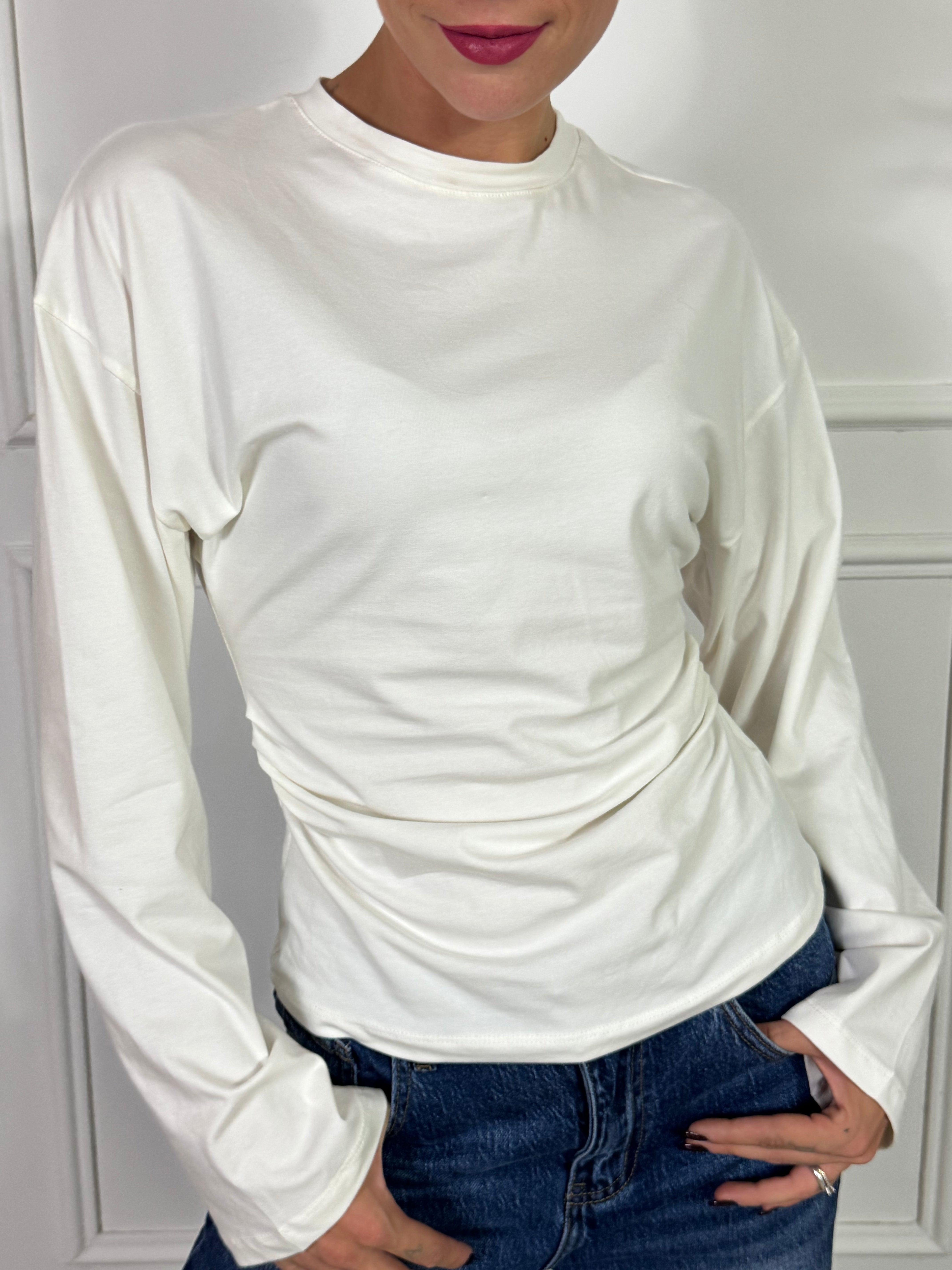 Maglia in cotone Victoria ILMH DRAPPEGGIO IN VITA