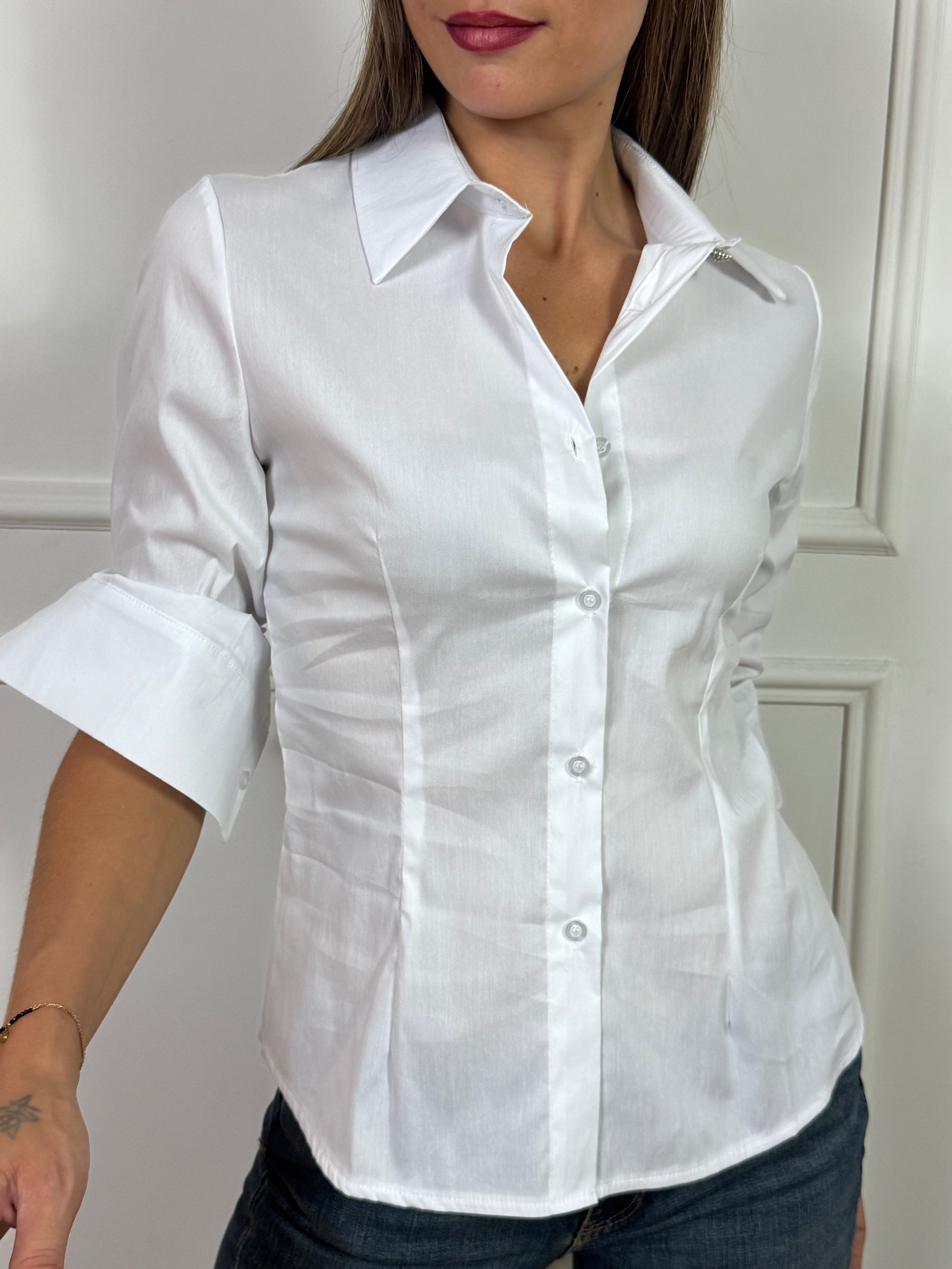 Camicia Susy Mix con BOTTONE GIOIELLO