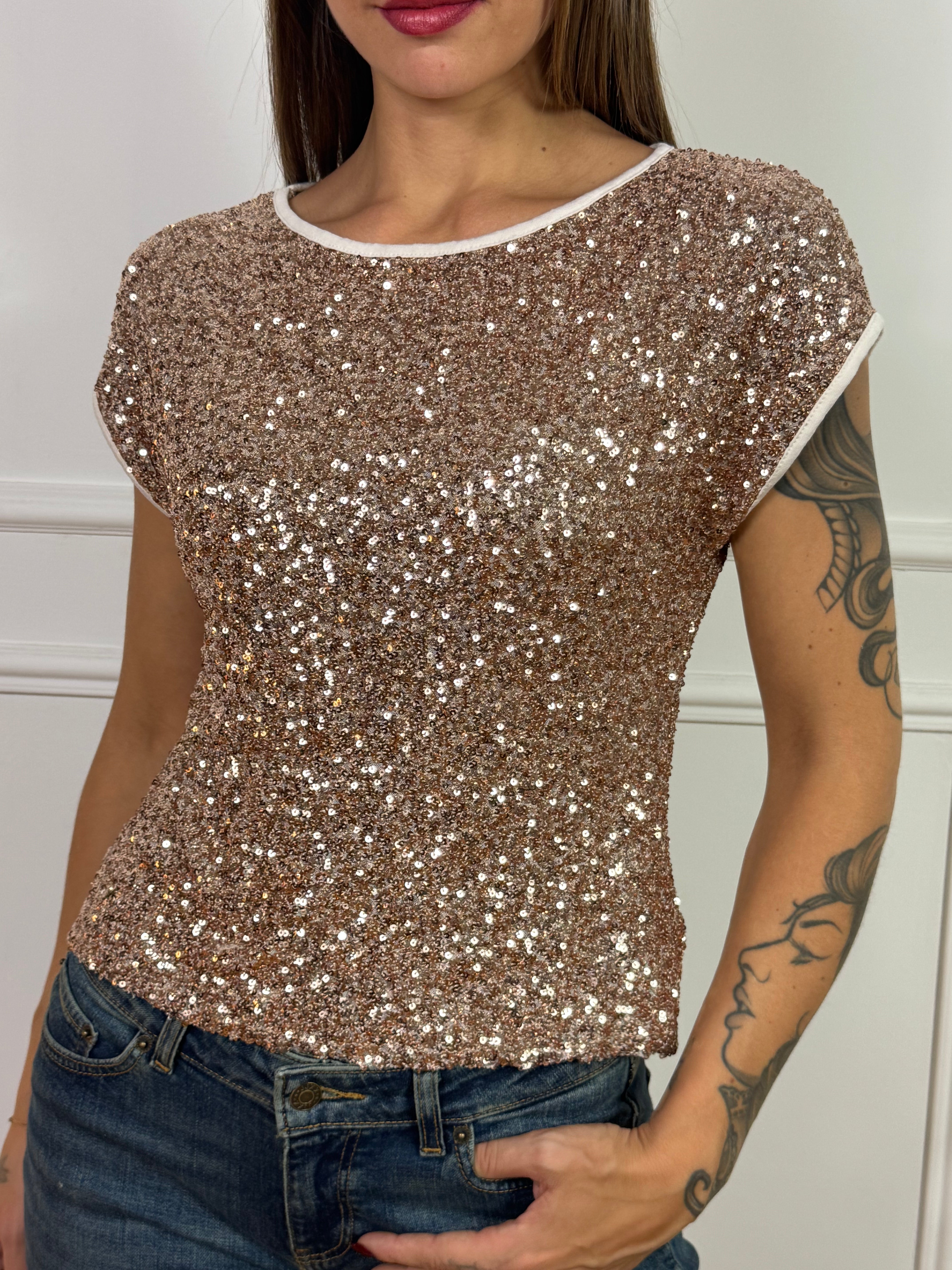 Maglia manica accennata Susy Mix PAILLETTES