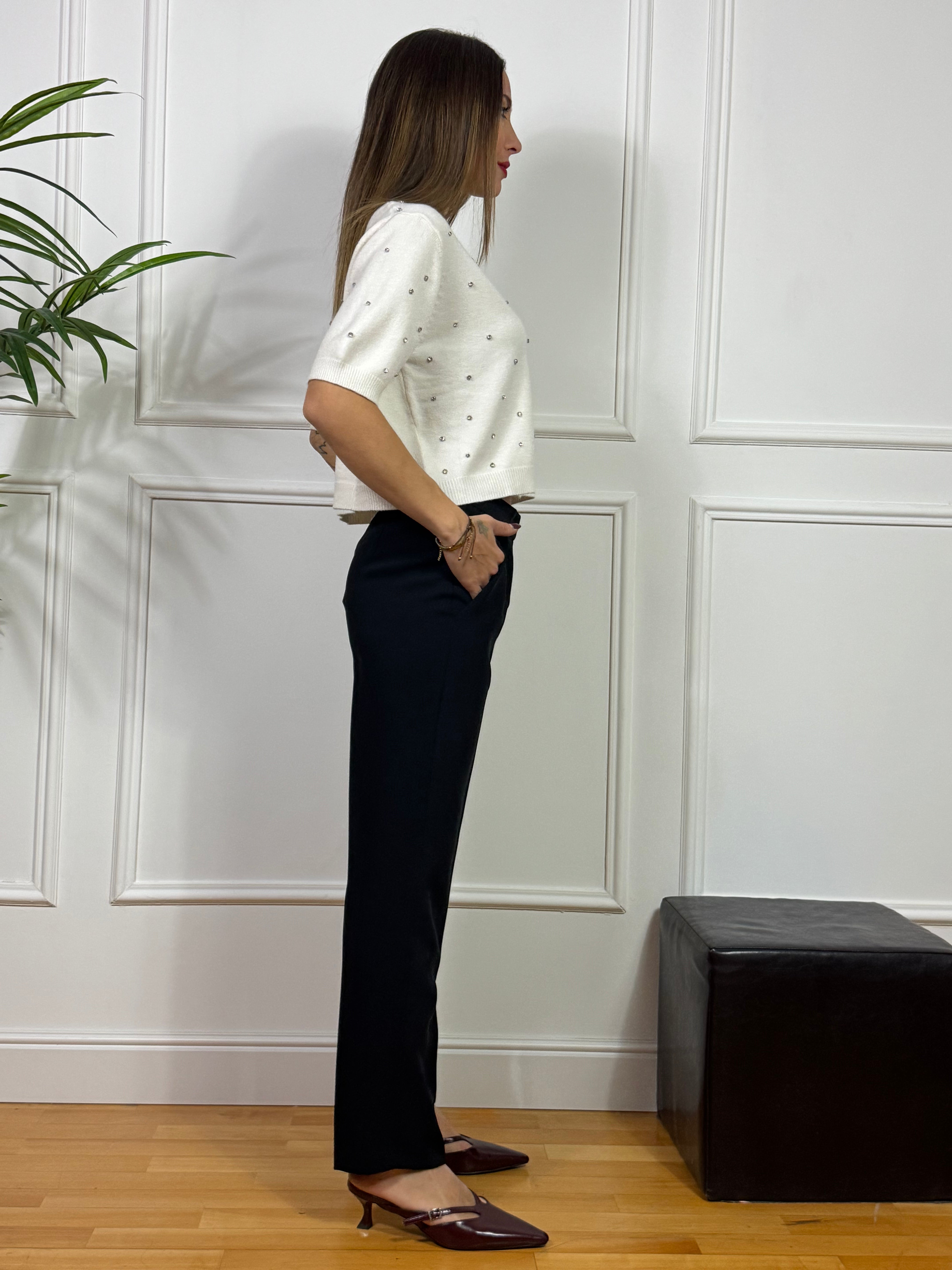 Pantalone Kikisix basic elastico nei fianchi