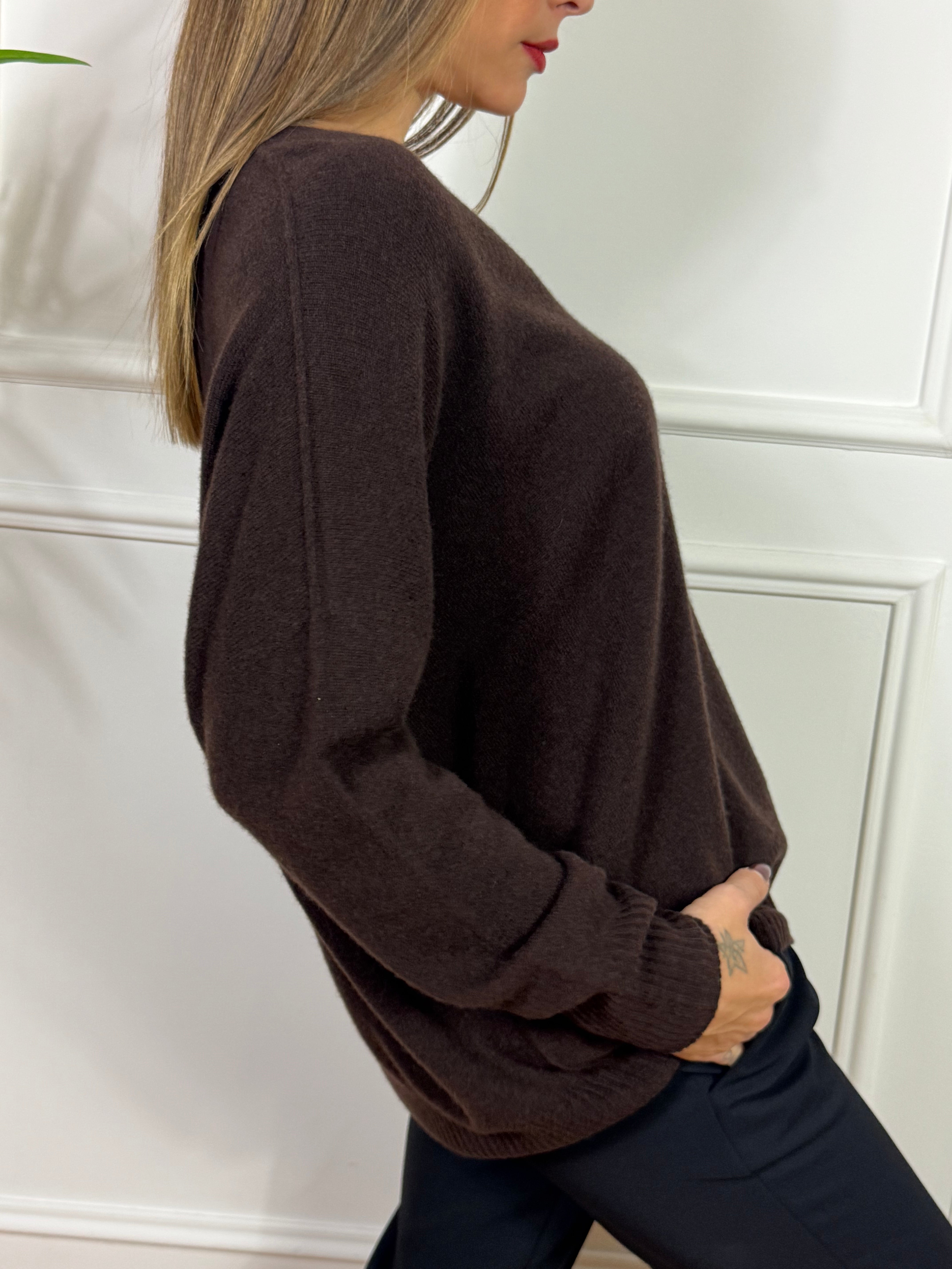 Maglia MISTO CASHMERE OVER Kikisix SCOLLO V