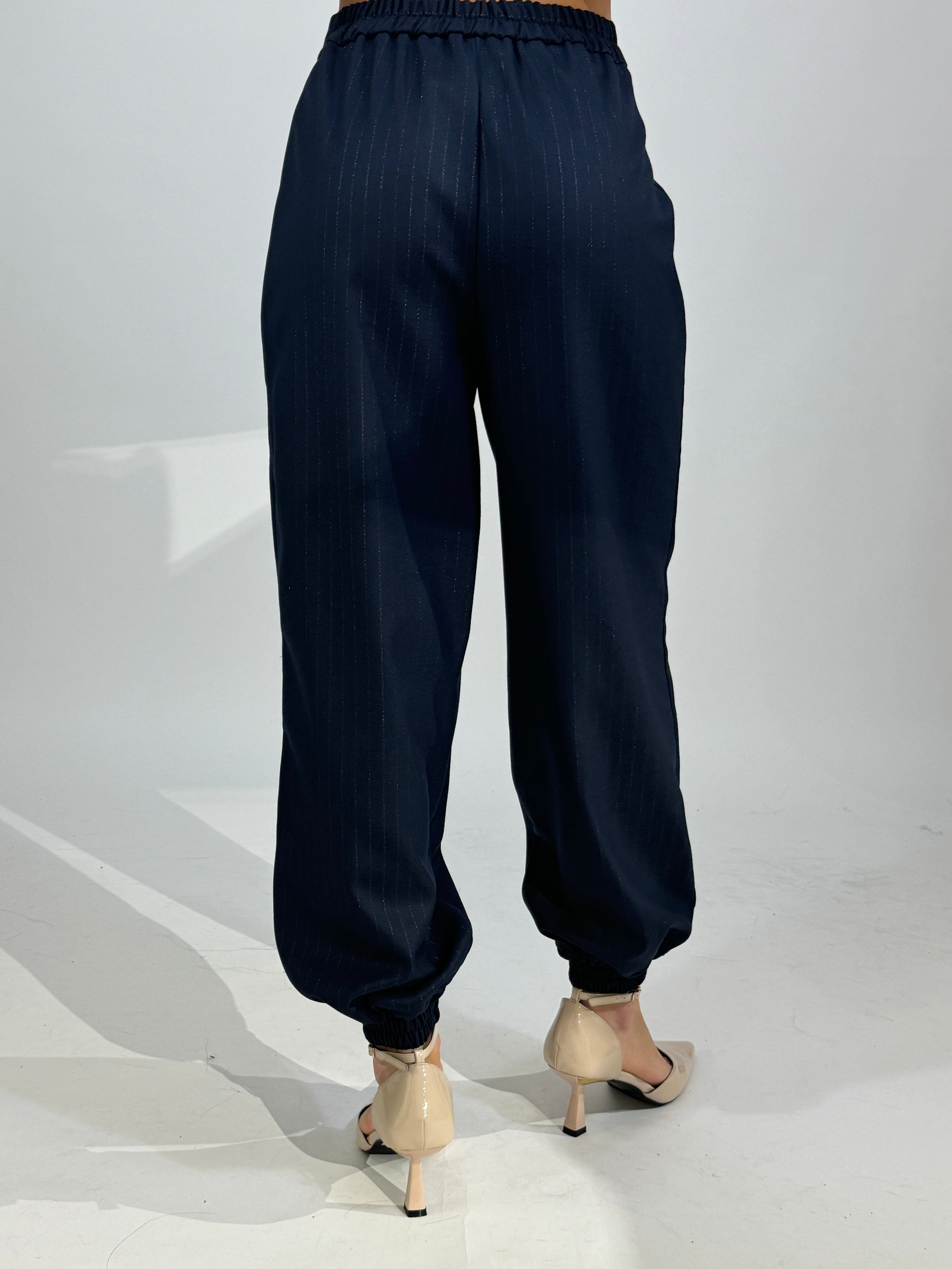 Pantalone Kikisix cargo gessato lurex