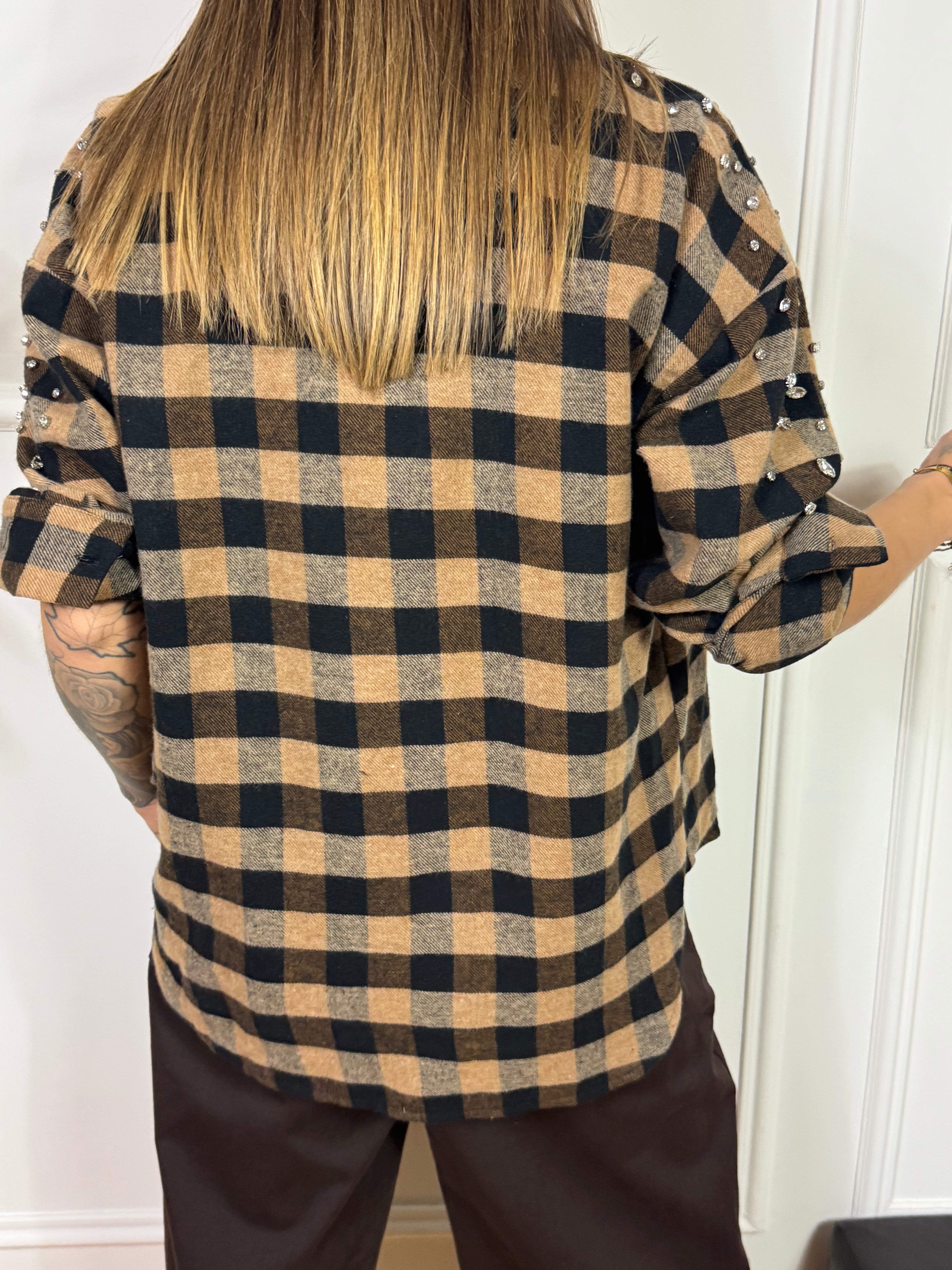 Camicia in flanella Kikisix SCOZZESE CON ZIRCONI