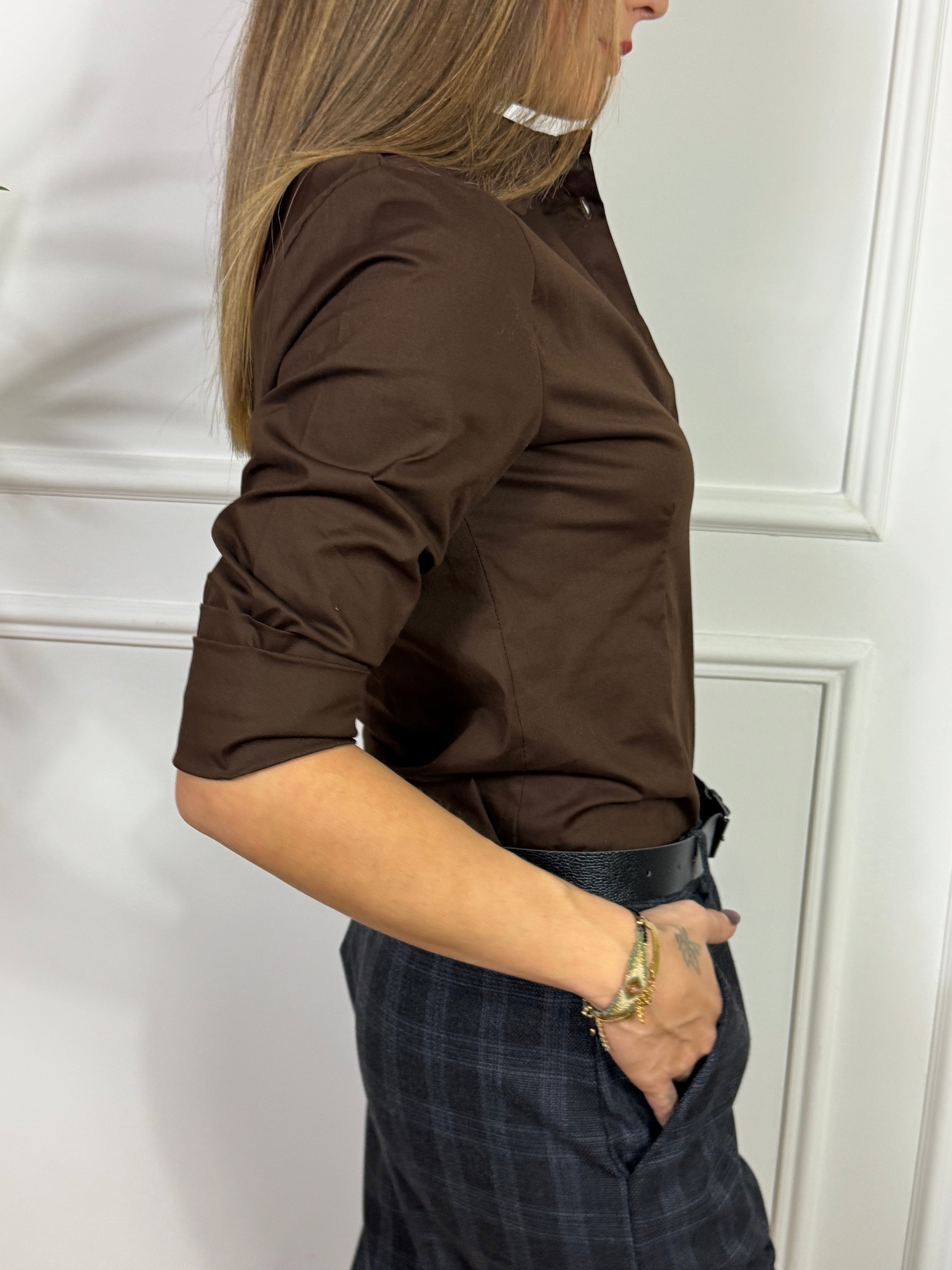 Camicia in cotone elasticizzato Kikisix BASIC SFIANCATA