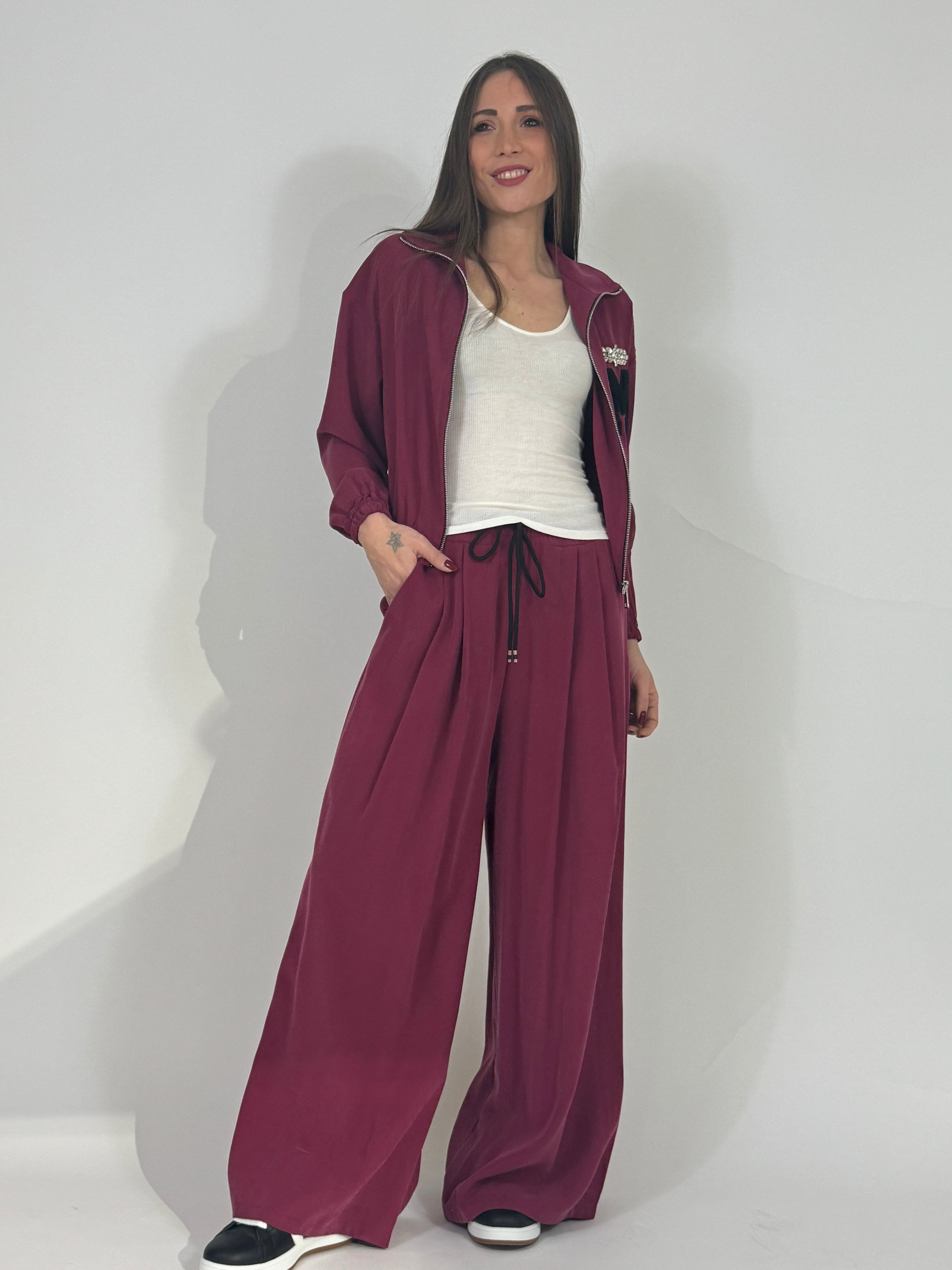 Pantalone ampio sottile con coulisse Kikisix