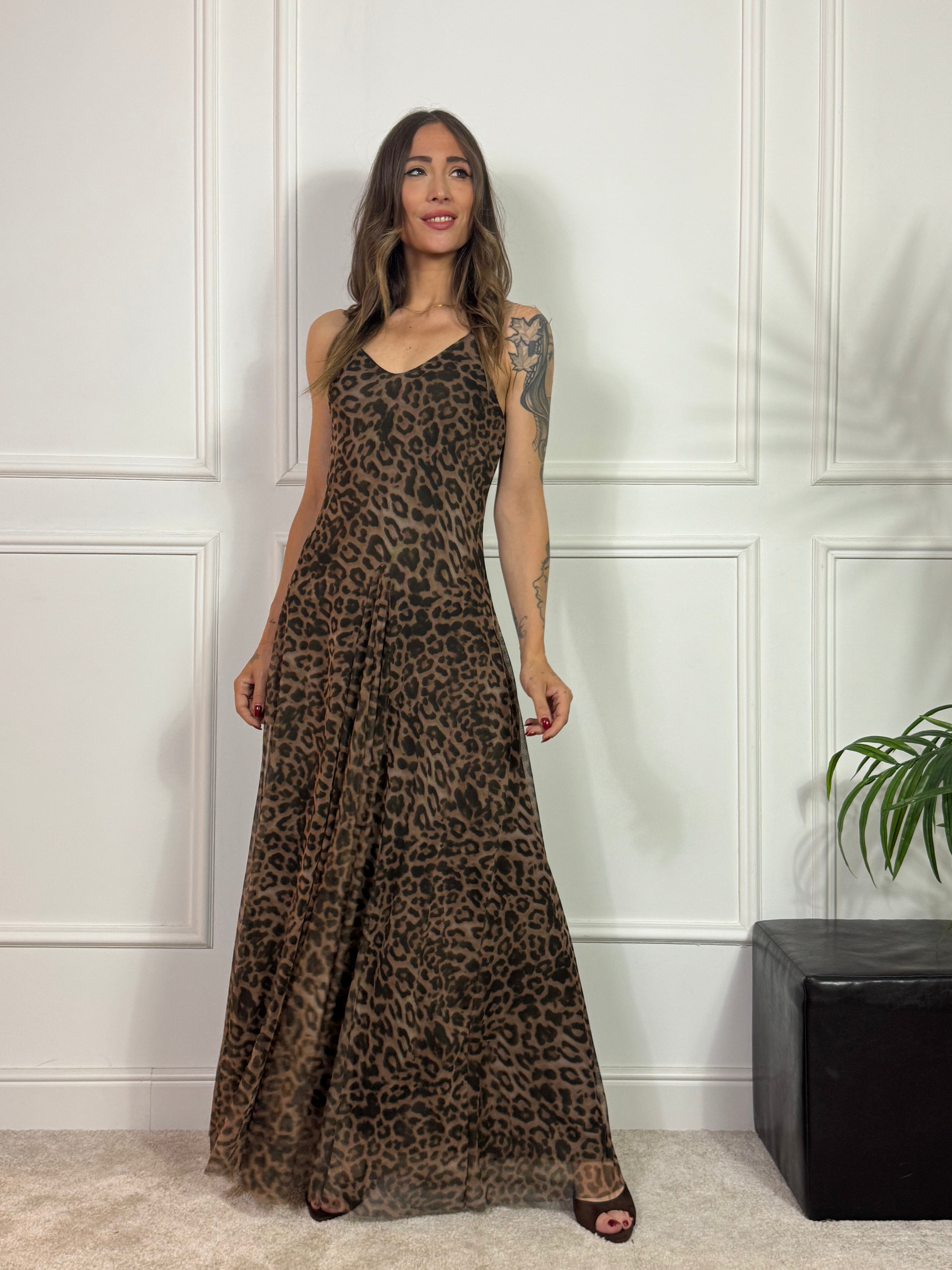 Abito  lungo Susy Mix fantasia TULLE - LEOPARDATA