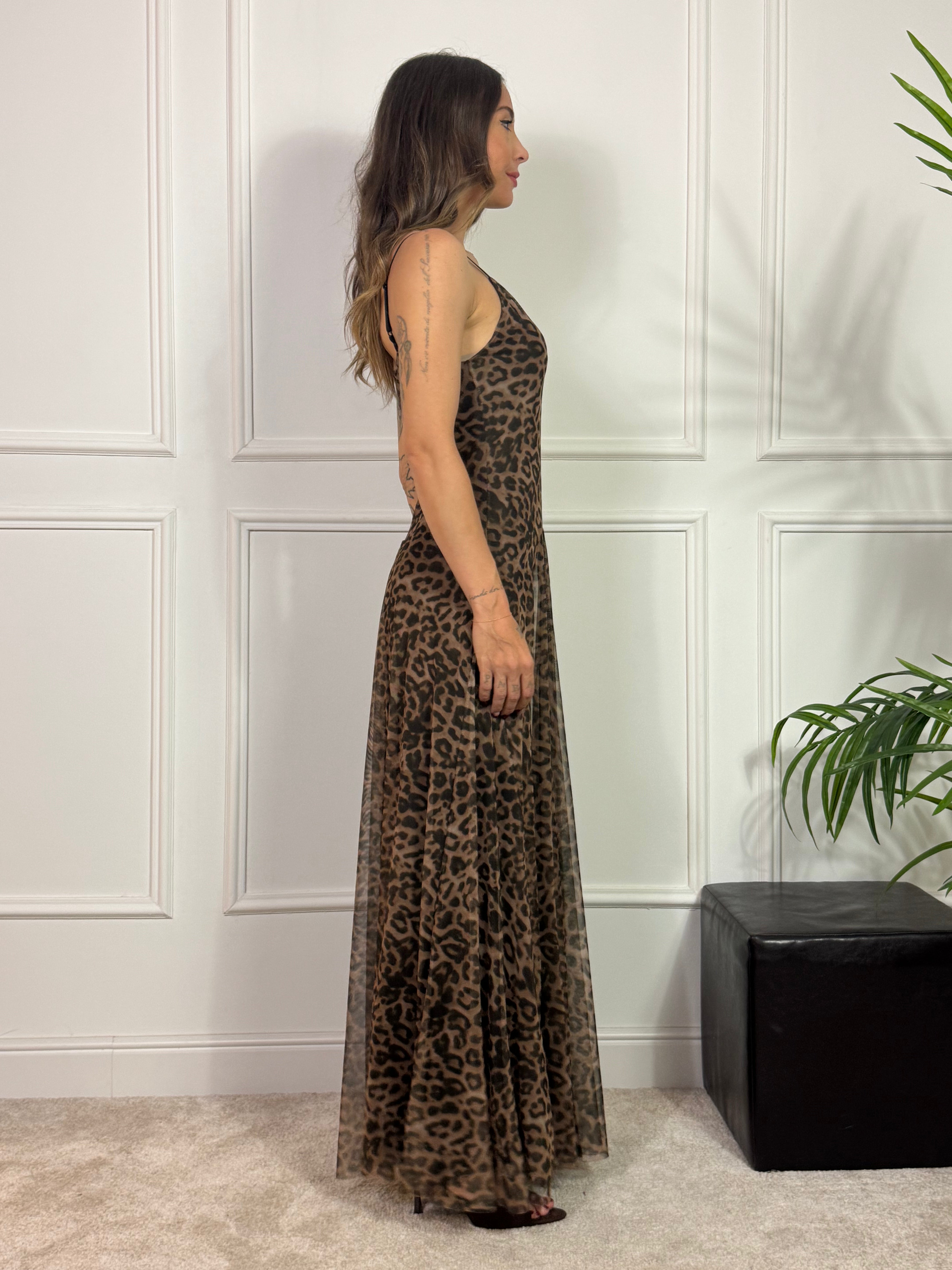 Abito  lungo Susy Mix fantasia TULLE - LEOPARDATA