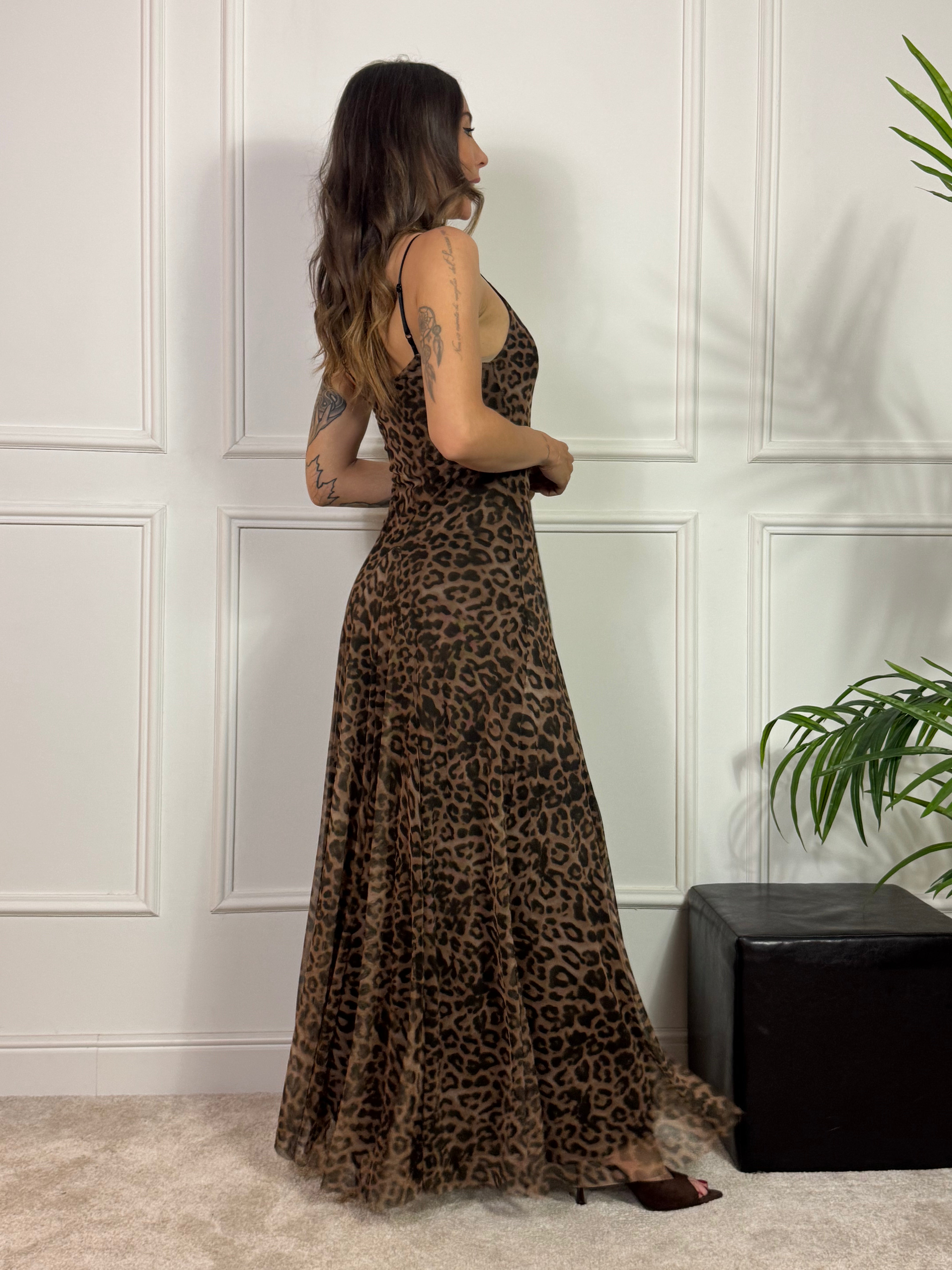 Abito  lungo Susy Mix fantasia TULLE - LEOPARDATA