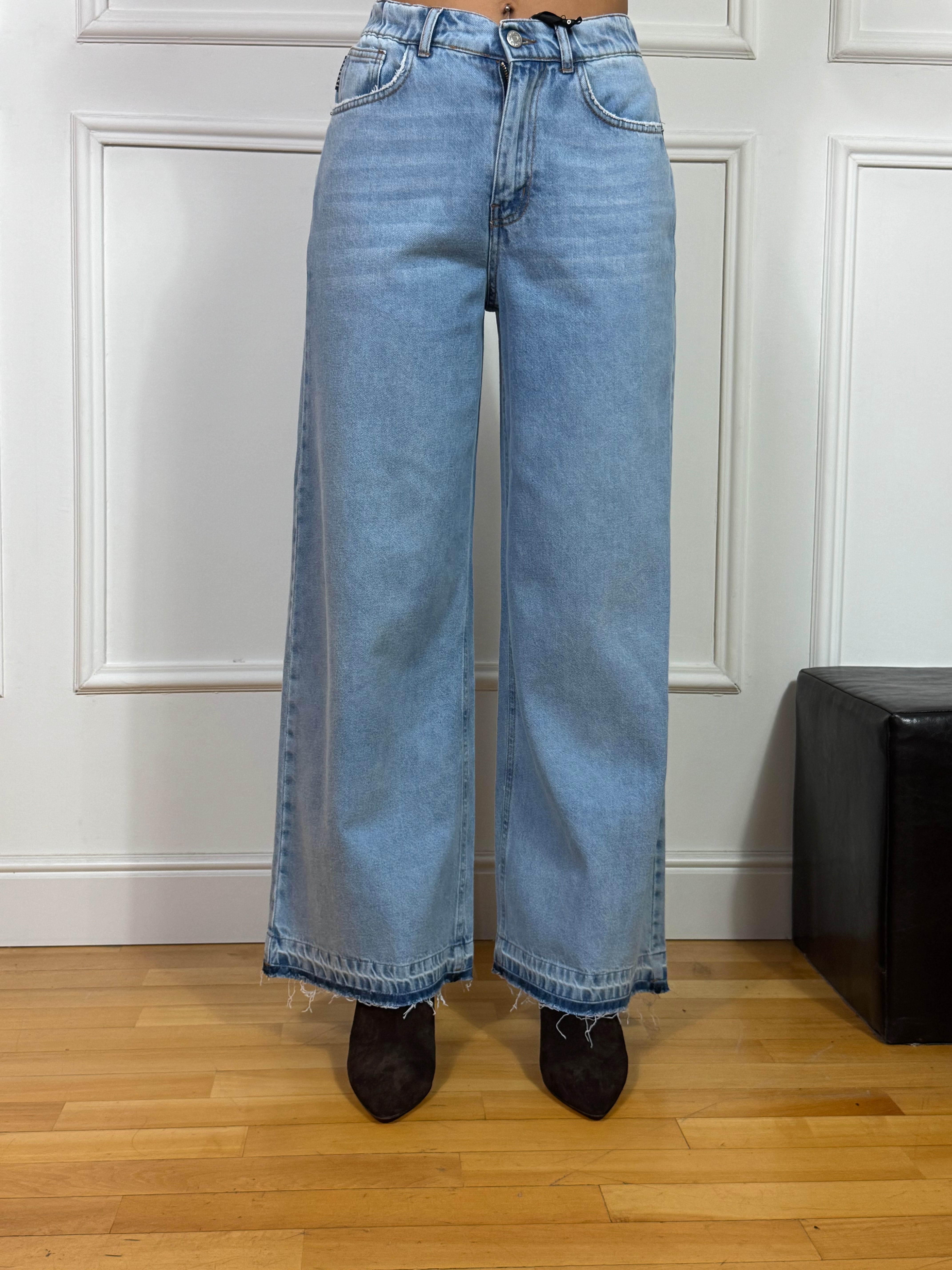 Jeans Have One ORISSA - WIDE con elastico dietro - lavaggio CHIARO