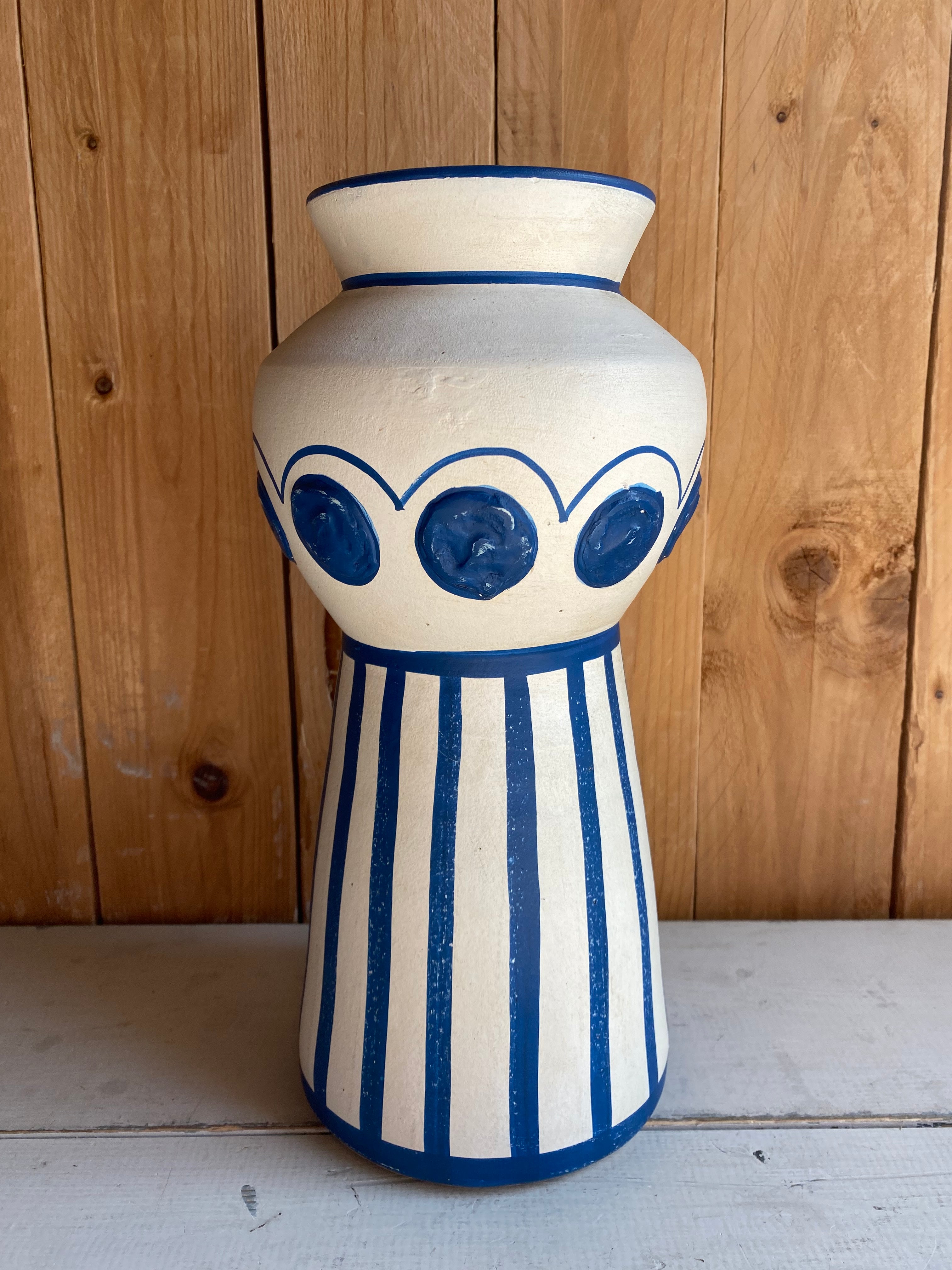 Vaso blu in ceramica
