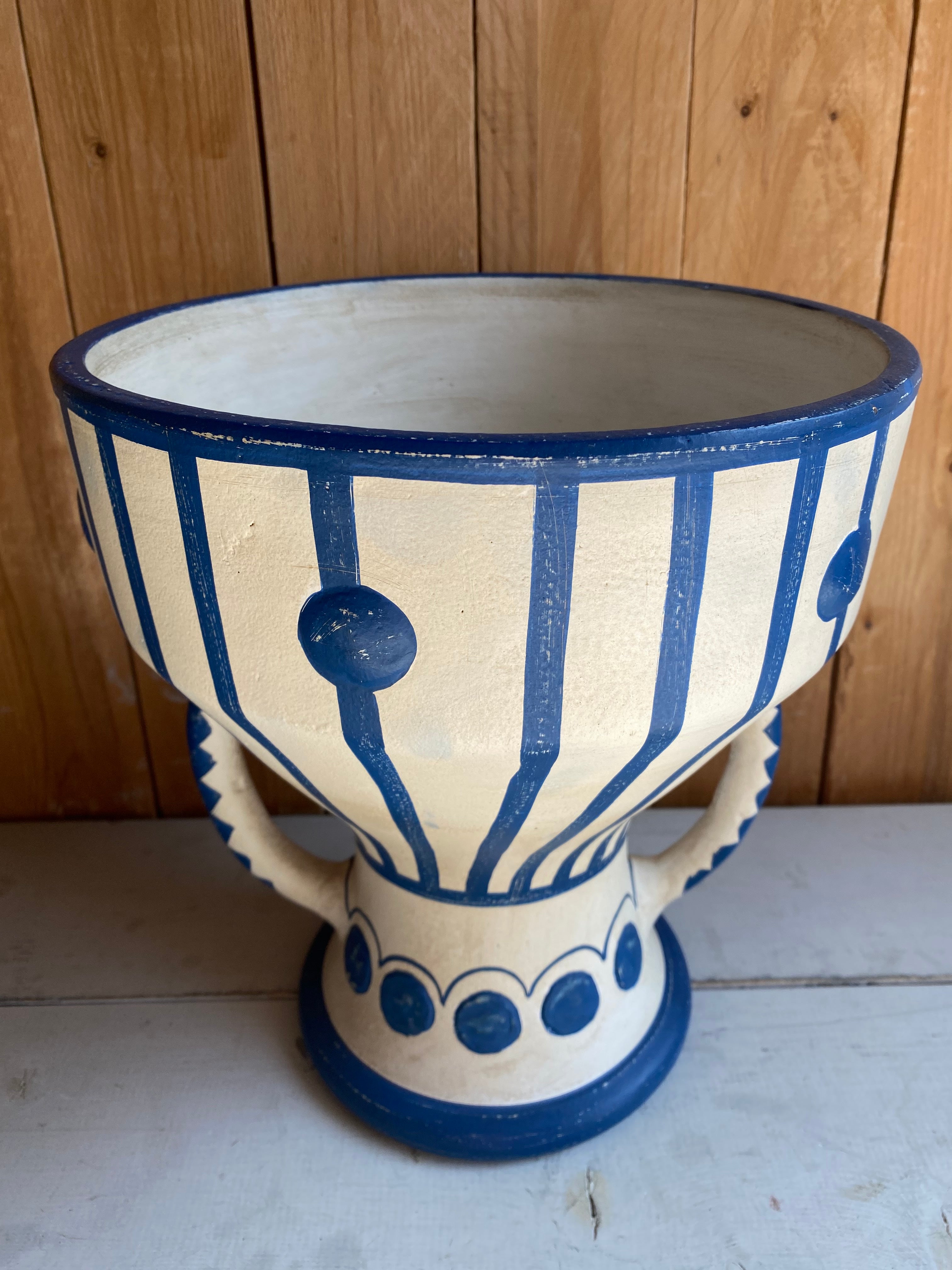 Vaso blu in ceramica