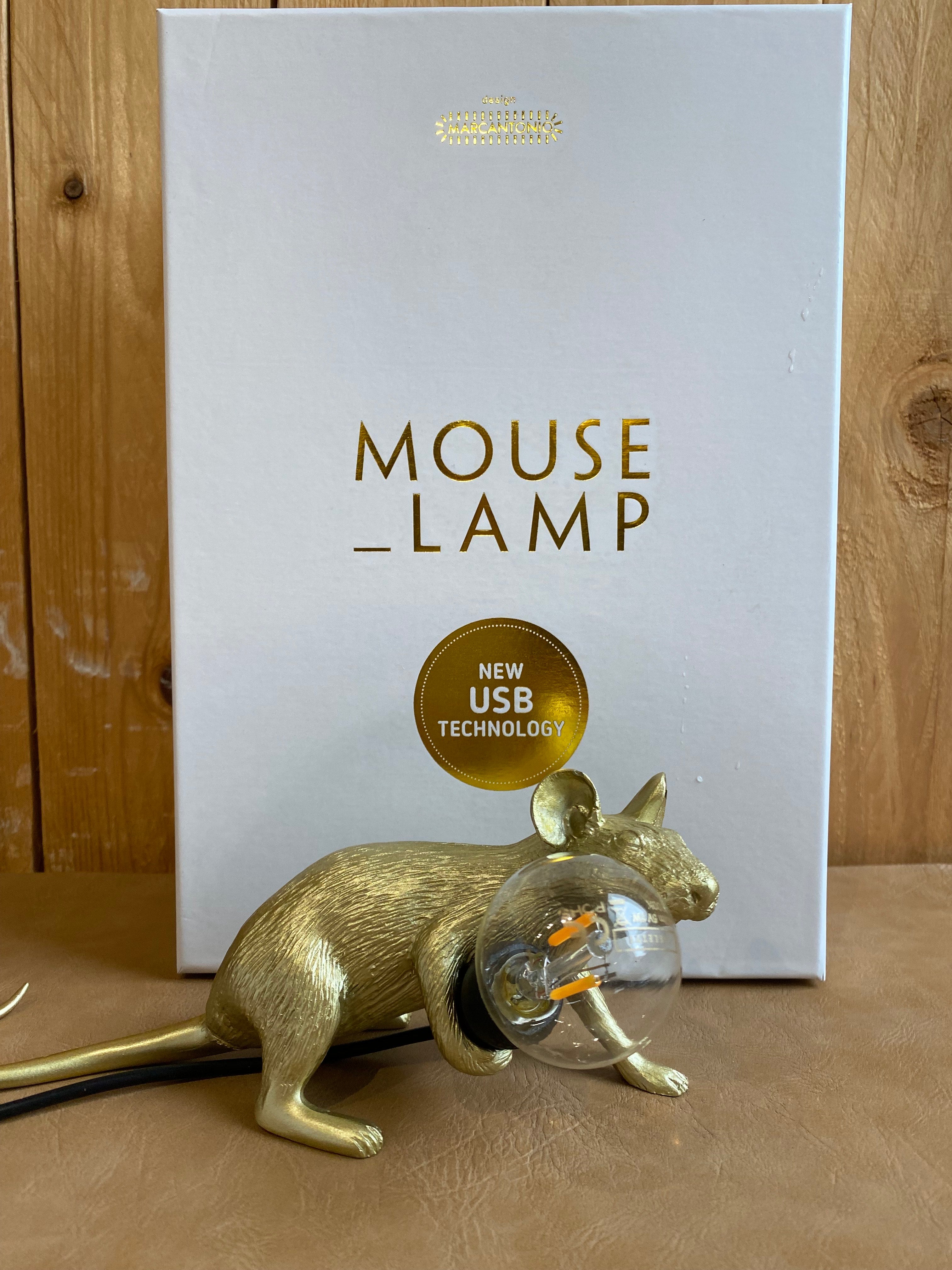 Lampada lop MOUSE LAMP GOLD SELETTI