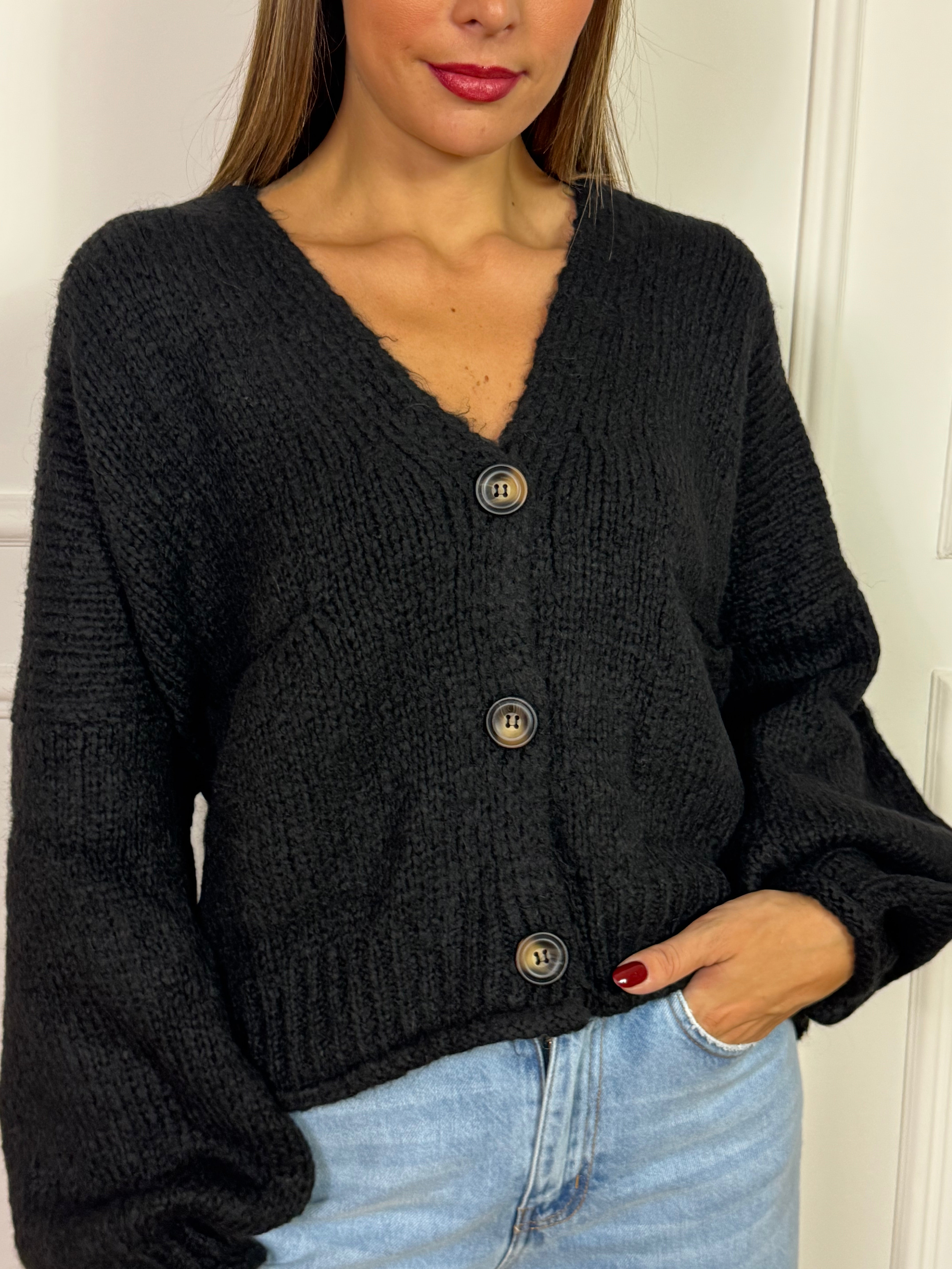 Cardigan OVER con bottoni Have One TINTA UNITA