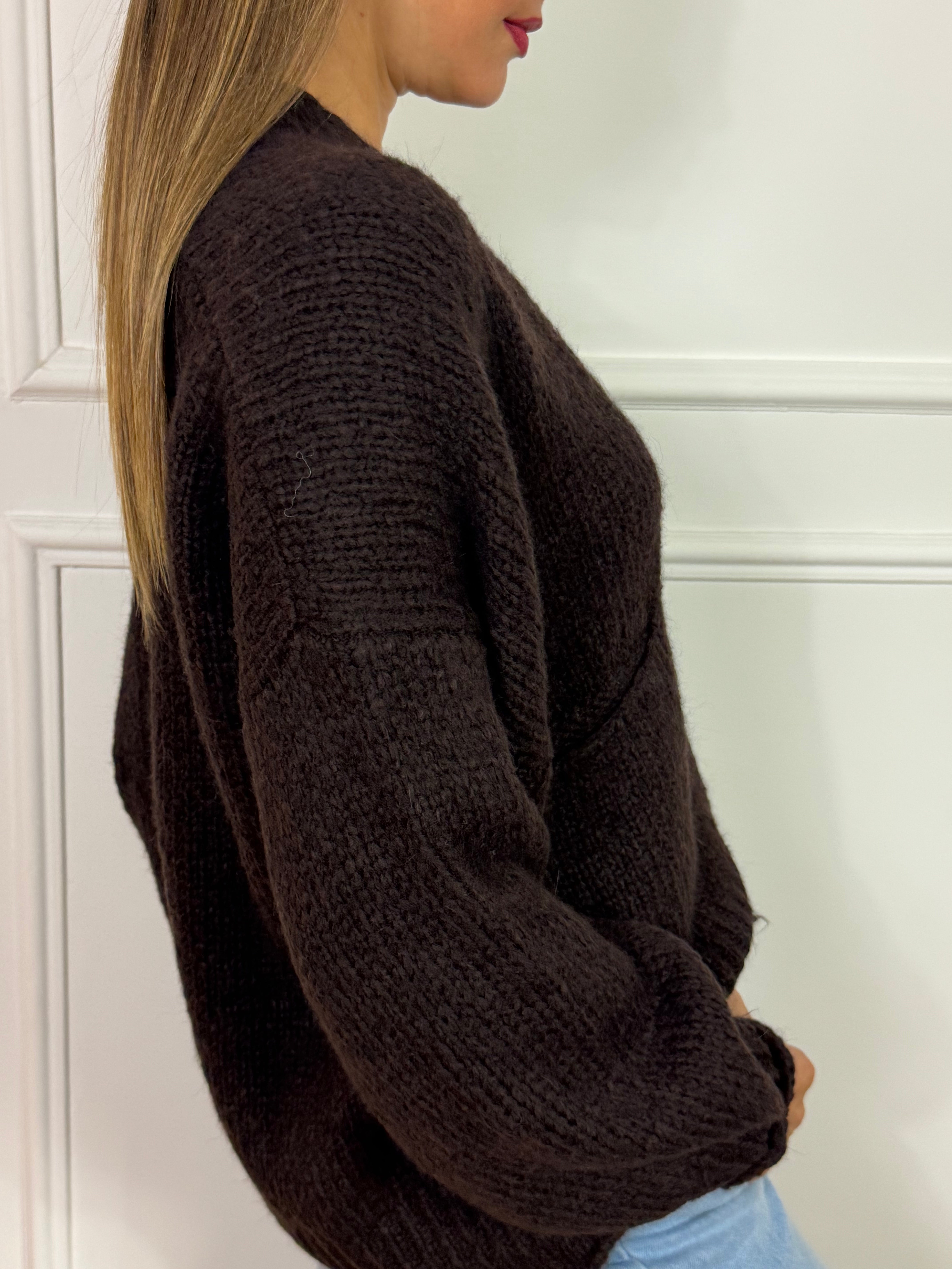 Cardigan OVER con bottoni Have One TINTA UNITA