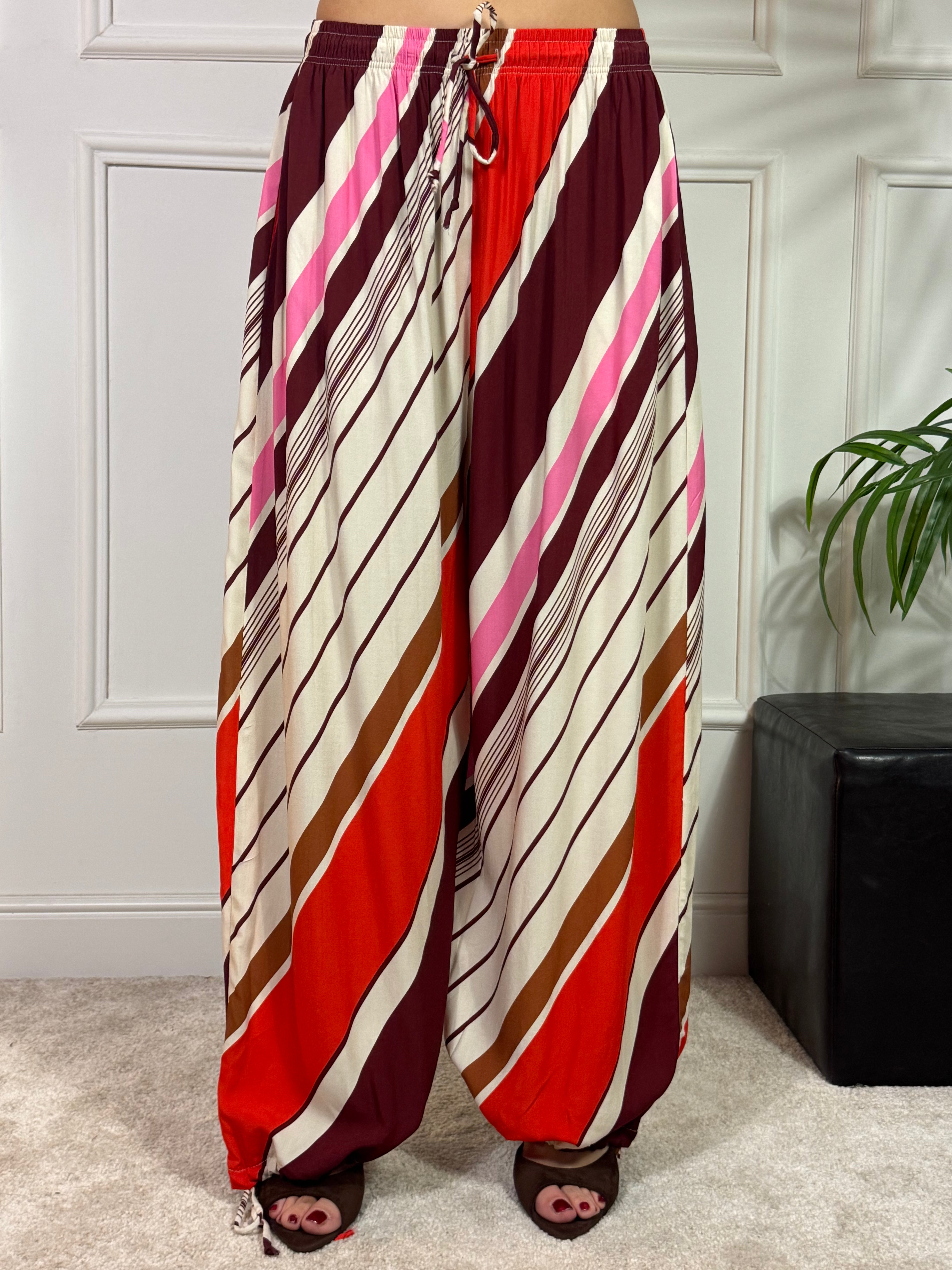PANTALONE A PALLONCINO Victoria ILMH fantasia RIGHE COLORATE