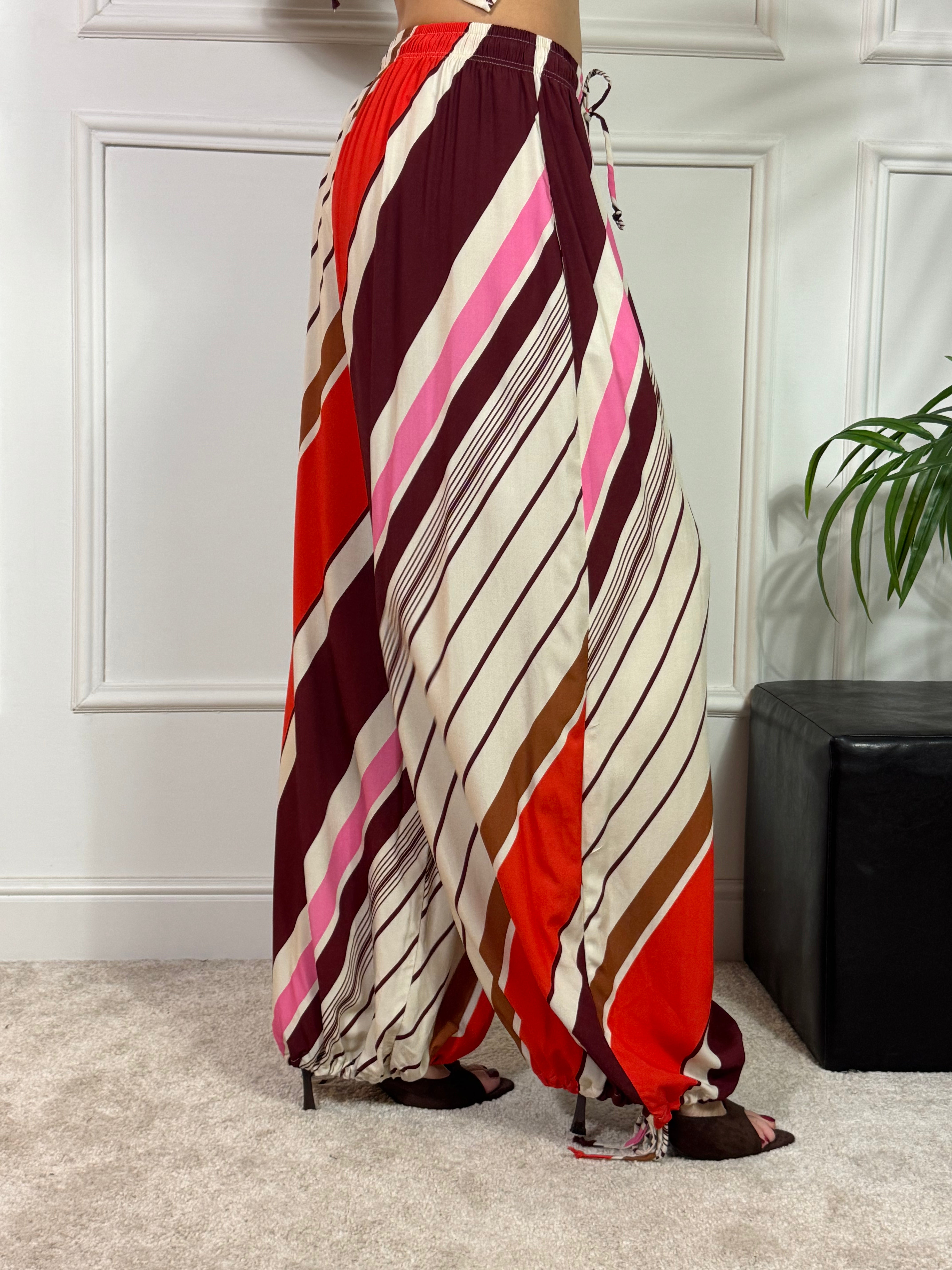 PANTALONE A PALLONCINO Victoria ILMH fantasia RIGHE COLORATE