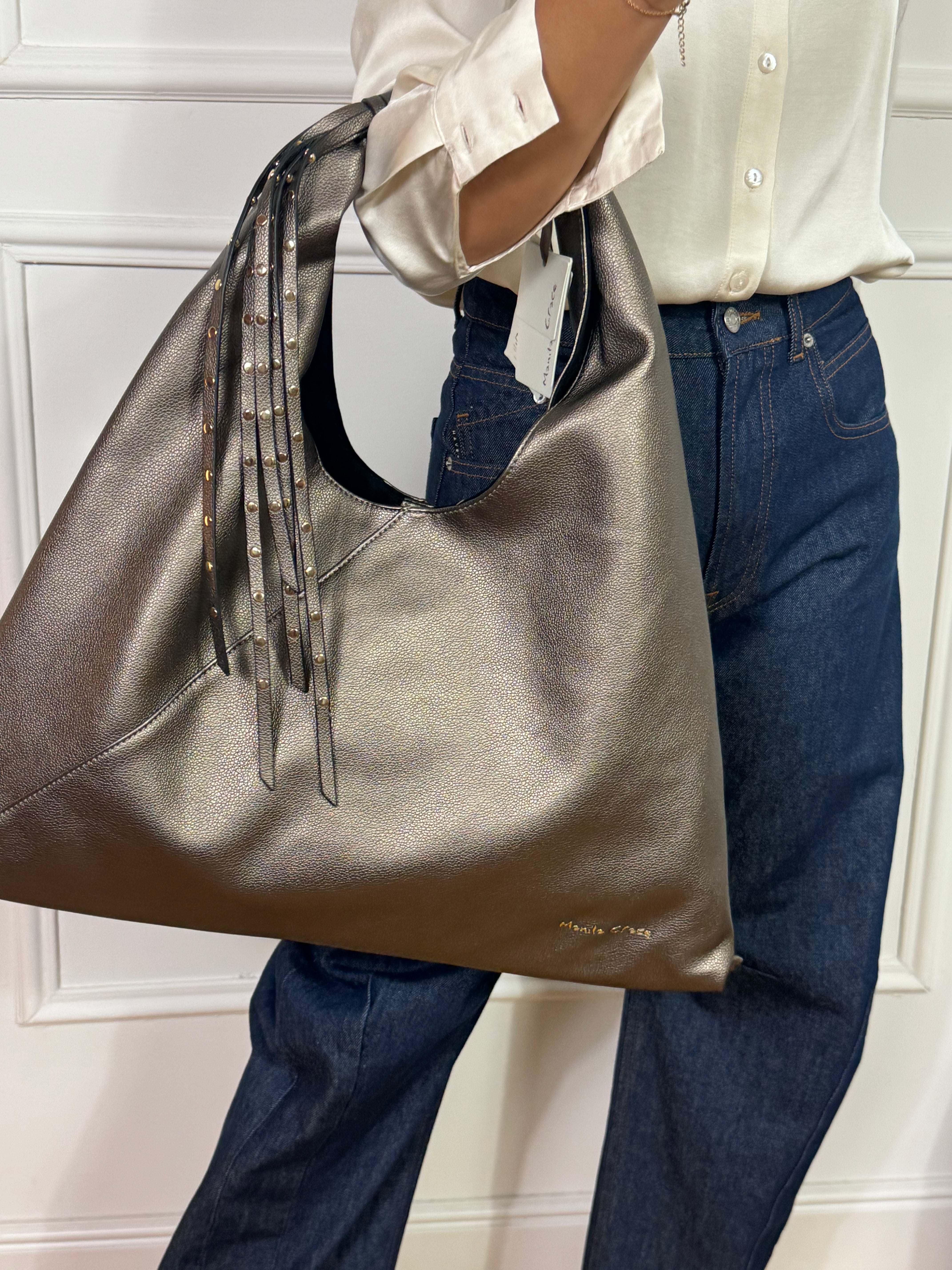 Borsa a sacca SAC BAG Manila Grace - FRANGE CON BORCHIE